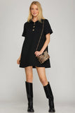 Black Pocket Mini Dress