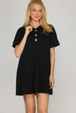 Black Pocket Mini Dress