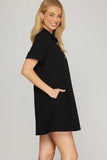 Black Pocket Mini Dress