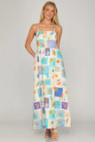 Tropical Lobster Midi Dress