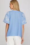 Periwinkle Puff Sleeve Top
