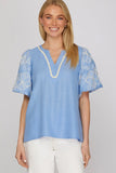 Periwinkle Puff Sleeve Top