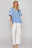 Periwinkle Puff Sleeve Top