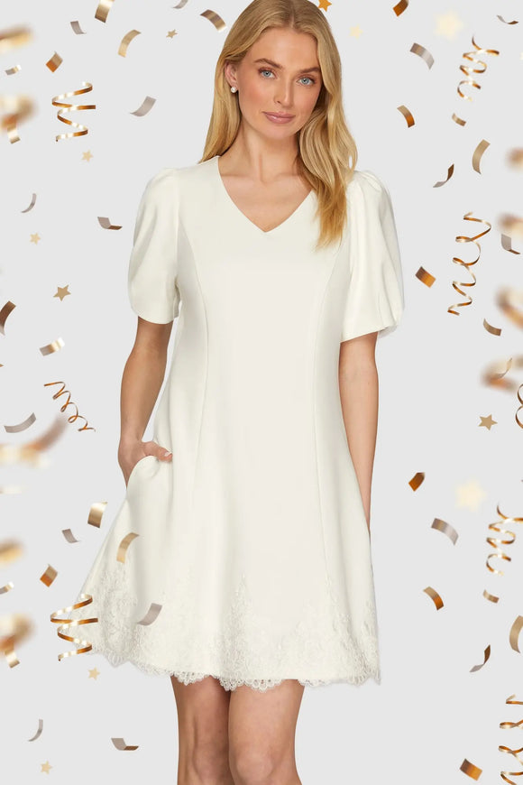 white embroidered puff sleeve dress Women's Floral Embroidered Puff Sleeve Midi Dress, Ivory