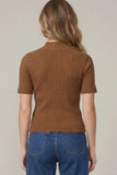 Cinnamon Scalloped Edge Knit Sweater Top
