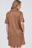 Caramel Collared Dress With Pockets
