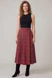 Red Plaid Midi Skirt