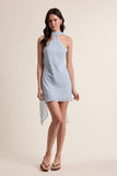 Baby Blue Halter Scarf Dress