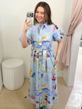 Blue Beachy Scene Midi Dress