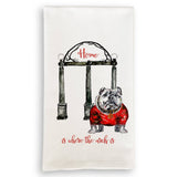Bulldog with Arches: Dishtowel