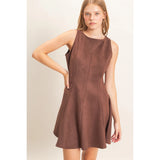 Dark Brown Suede Mini Dress