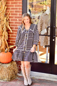 Black and White Collared Dress