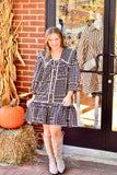 Black and White Collared Dress