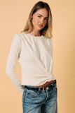 Ivory Twist Side Long Sleeve Top