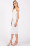 White Cut Out Back Midi Dress