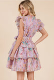 Lavender Mix Eyelet Ruffle Dress