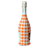 Orange & White Gingham Prosecco Bottle Wrap