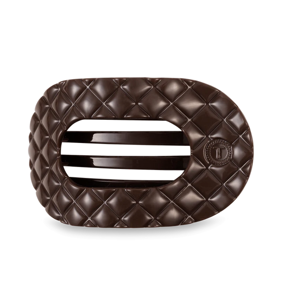 Truly Taupe Quilted Large Round Hair Clip