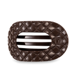 Truly Taupe Quilted Large Round Hair Clip