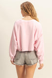 Pastel Pink Cropped Sweatshirt