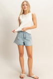 Ivory Rolled Neck Tank