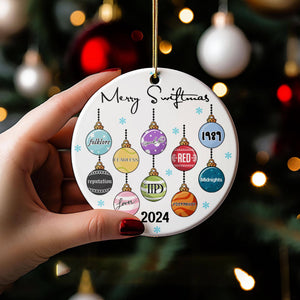 Merry Swiftmas Taylor Christmas Ornament, Swiftie Ornament: Circle