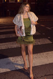 Tan Cropped Fur Vest