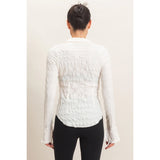Ivory Textured Top w/ Collar