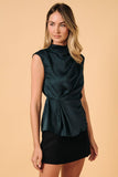 Hunter Green Twist Mock Neck Tank