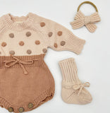 Lottie Dot Knit Romper – Apricot Sunset 18-24 mo