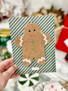 Gingerbread Beaded Card Ornament