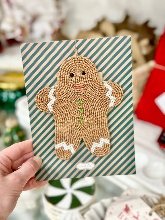 Gingerbread Beaded Card Ornament