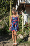 Royal Blue & Pink Cut Out Mini Dress