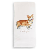 I Love You Corgi: Dishtowel