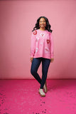 Pink Valentine Sparkle Sweatshirt - One size