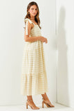 Cream Striped Maxi Dress