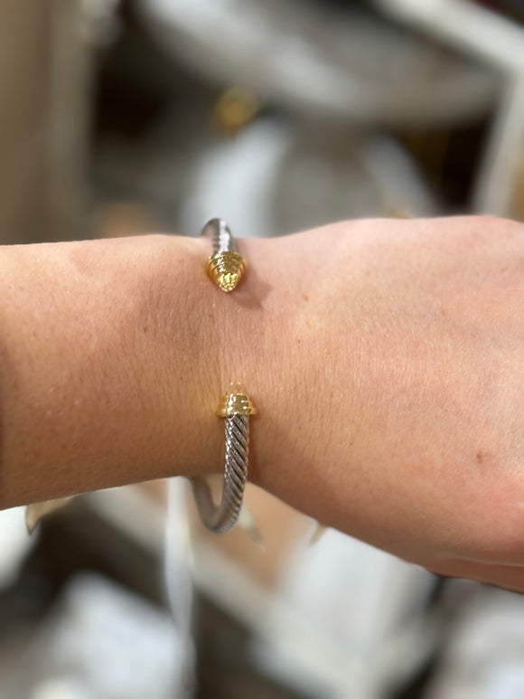 Clear Crystal Stud Wire Bangle