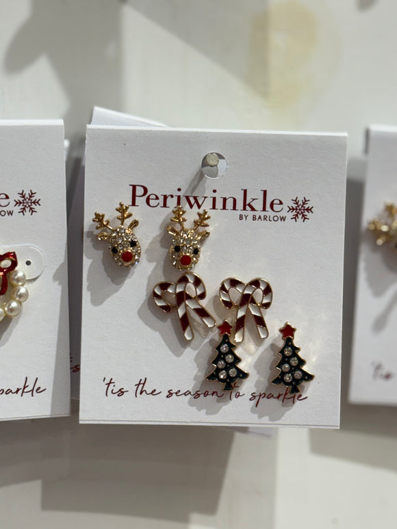 Earrings - Rudolph, Tree, Candy Cane