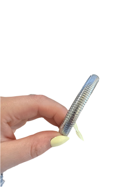 Thin Silver Elastic Bangle
