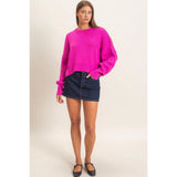 Bright Pink Drop Shoulder Sweater