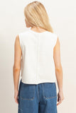 Sleeveless Open Tie Side Tee