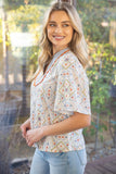 Baby Blue & Orange Pattern Top