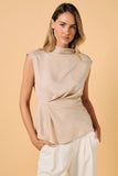 Hunter Green Twist Mock Neck Tank