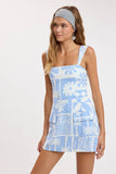 Sky Blue Tile Mini Dress