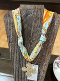 Scarf Necklace with Charm