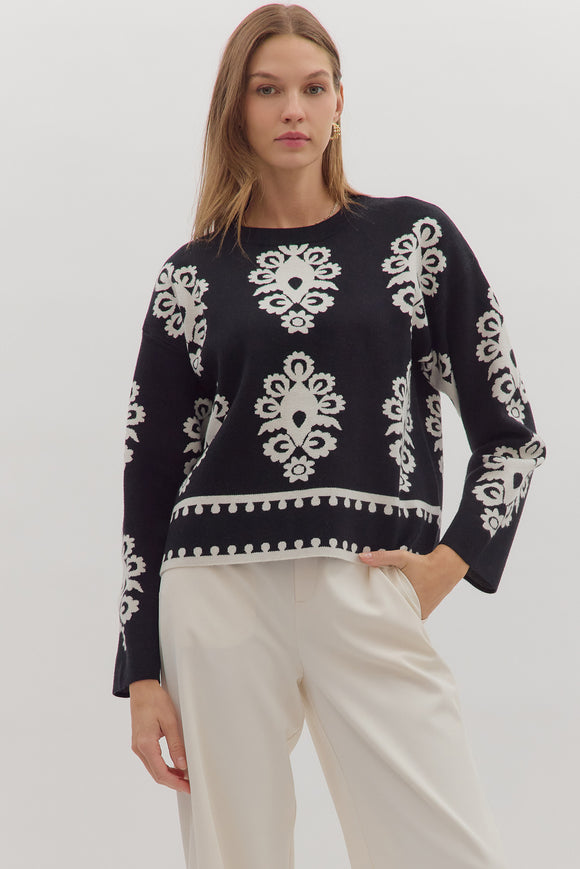 Black & White Pattern Sweater