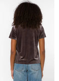 Brown - Meesha Short Sleeve Velvet Top