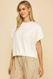 Ivory Drop Shoulder Sweater Top