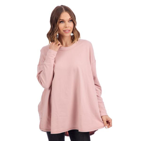 Libba Blush Swing Hem Top