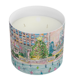 Christmas Time City| Hand Illustrated Soy Candle|Double Wick